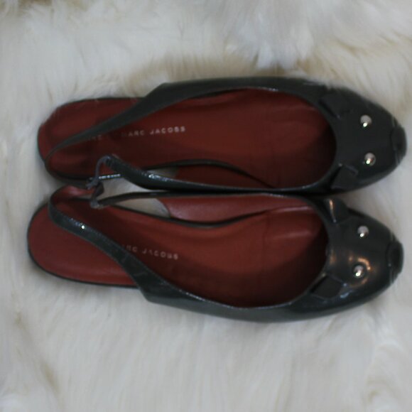 MARC BY MARC JACOBS  MOUSE SLINGBACKS SANDALS glossy green size 39/8.5 - Picture 2 of 8